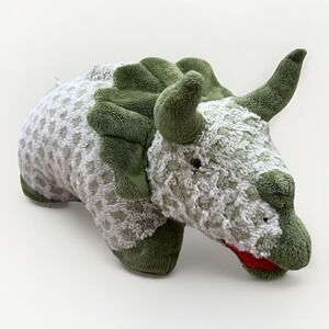RARE Pillow Pets Premium Triceratops 24" 2011 Green Dinosaur Plush